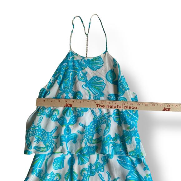 Lilly Pulitzer Silk Whistler Halter Mini Dress Womens Size 8 in Resort White - Picture 4 of 10